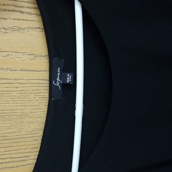 Soprano Black Short Sleeved Sheer Dress with Lining - Picture 2 of 3